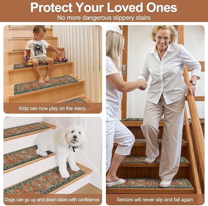 Easy, adhesive‑free stair treads